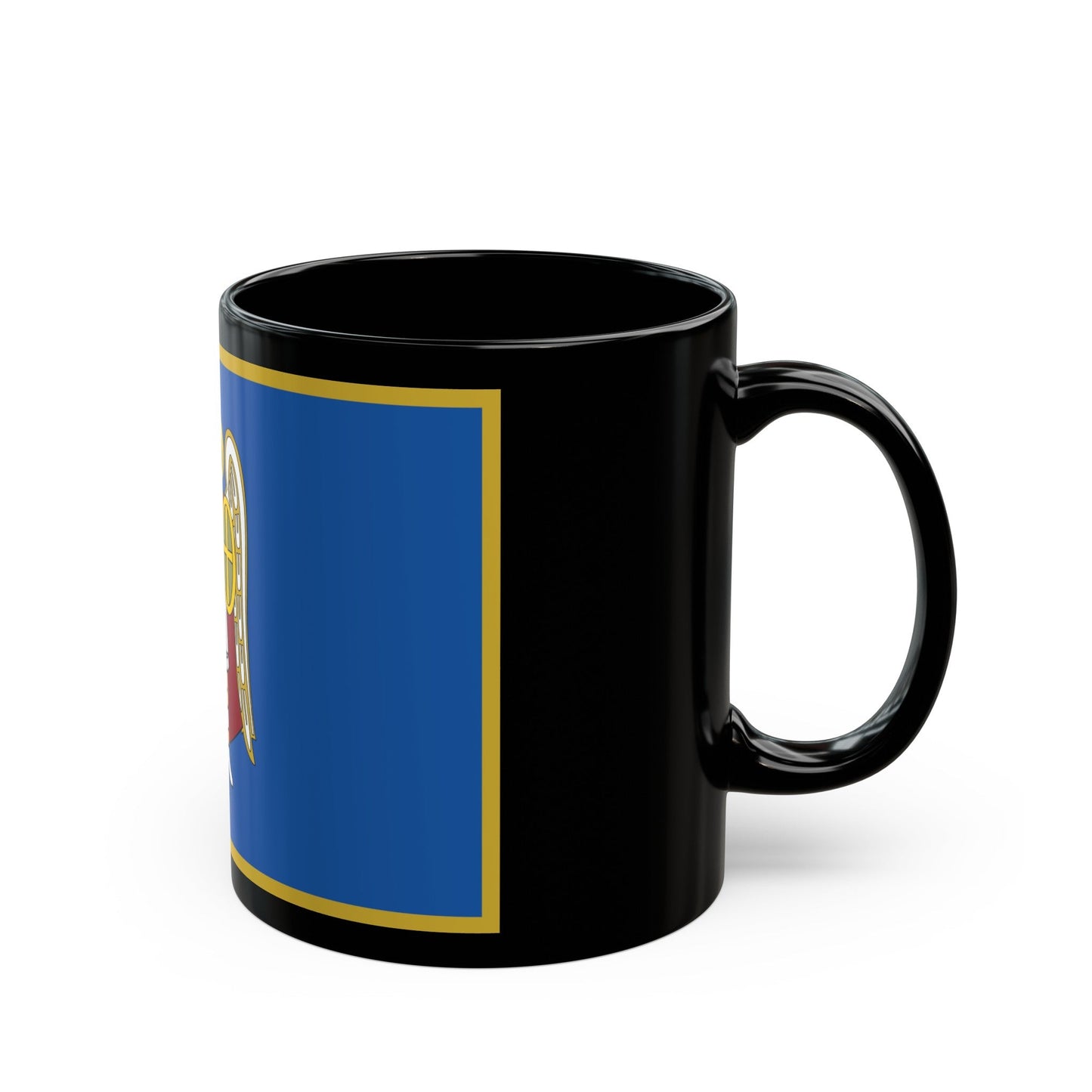 Flag of Kyiv Ukraine - Black Coffee Mug-The Sticker Space