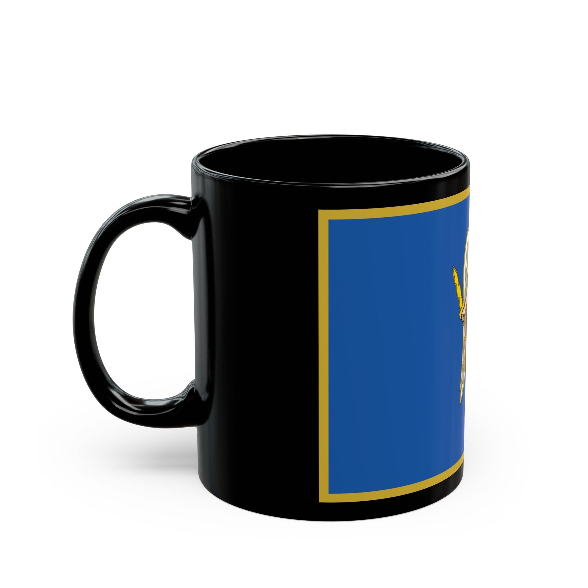 Flag of Kyiv Ukraine - Black Coffee Mug-The Sticker Space