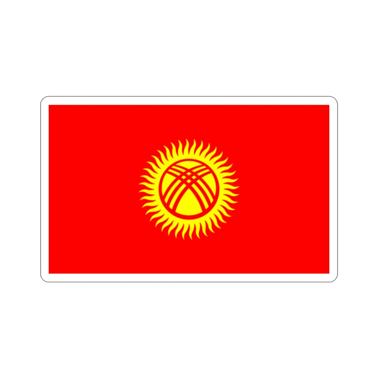 Flag of Kyrgyzstan STICKER Vinyl Die-Cut Decal-2 Inch-The Sticker Space