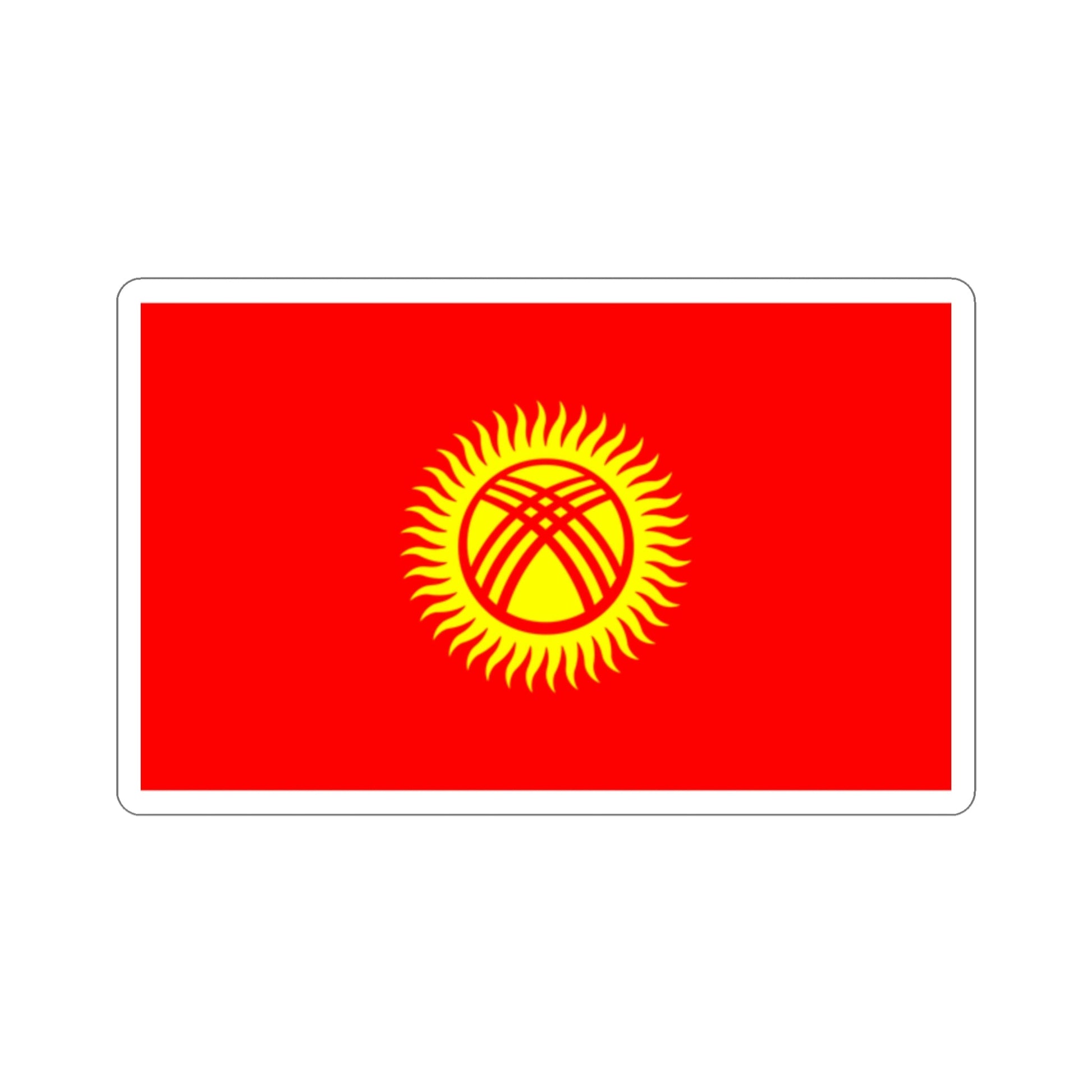 Flag of Kyrgyzstan STICKER Vinyl Die-Cut Decal-2 Inch-The Sticker Space