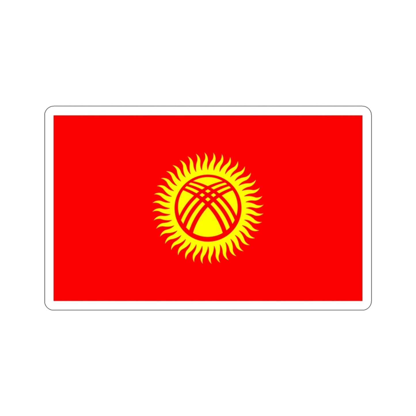 Flag of Kyrgyzstan STICKER Vinyl Die-Cut Decal-3 Inch-The Sticker Space