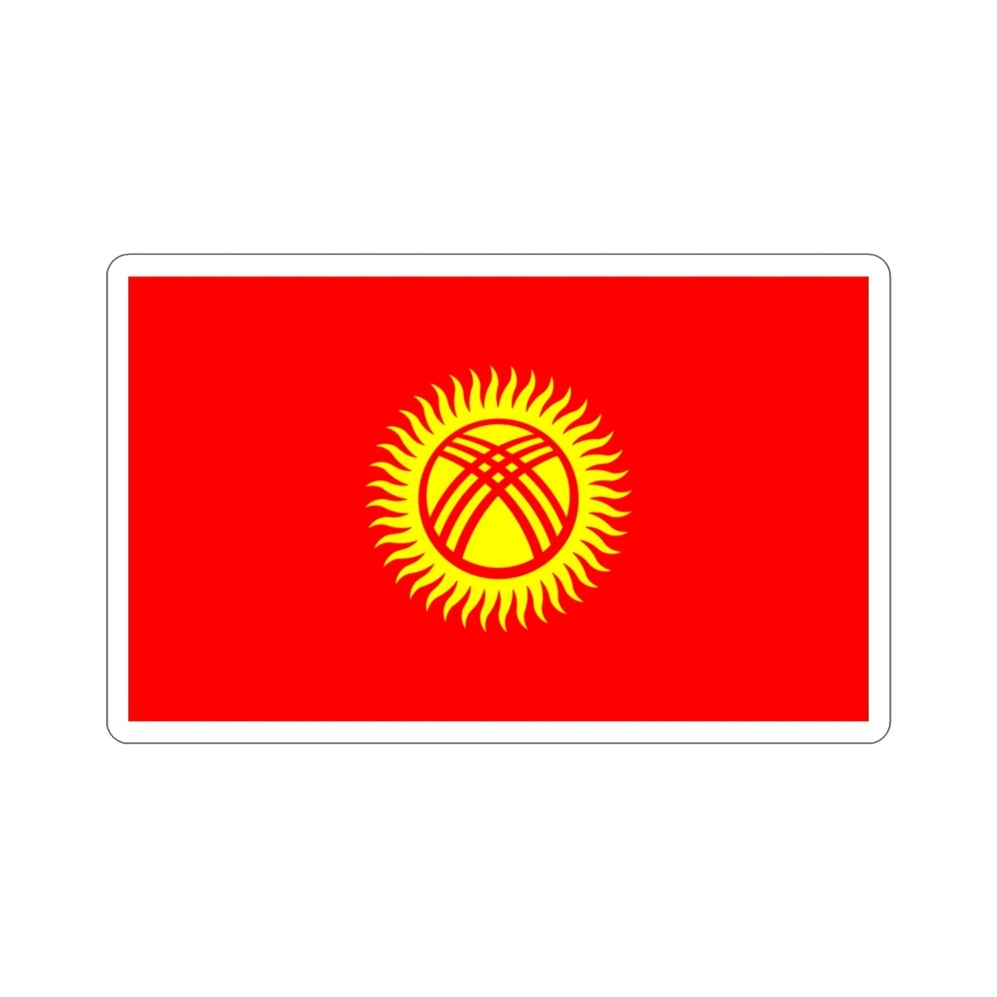 Flag of Kyrgyzstan STICKER Vinyl Die-Cut Decal-3 Inch-The Sticker Space