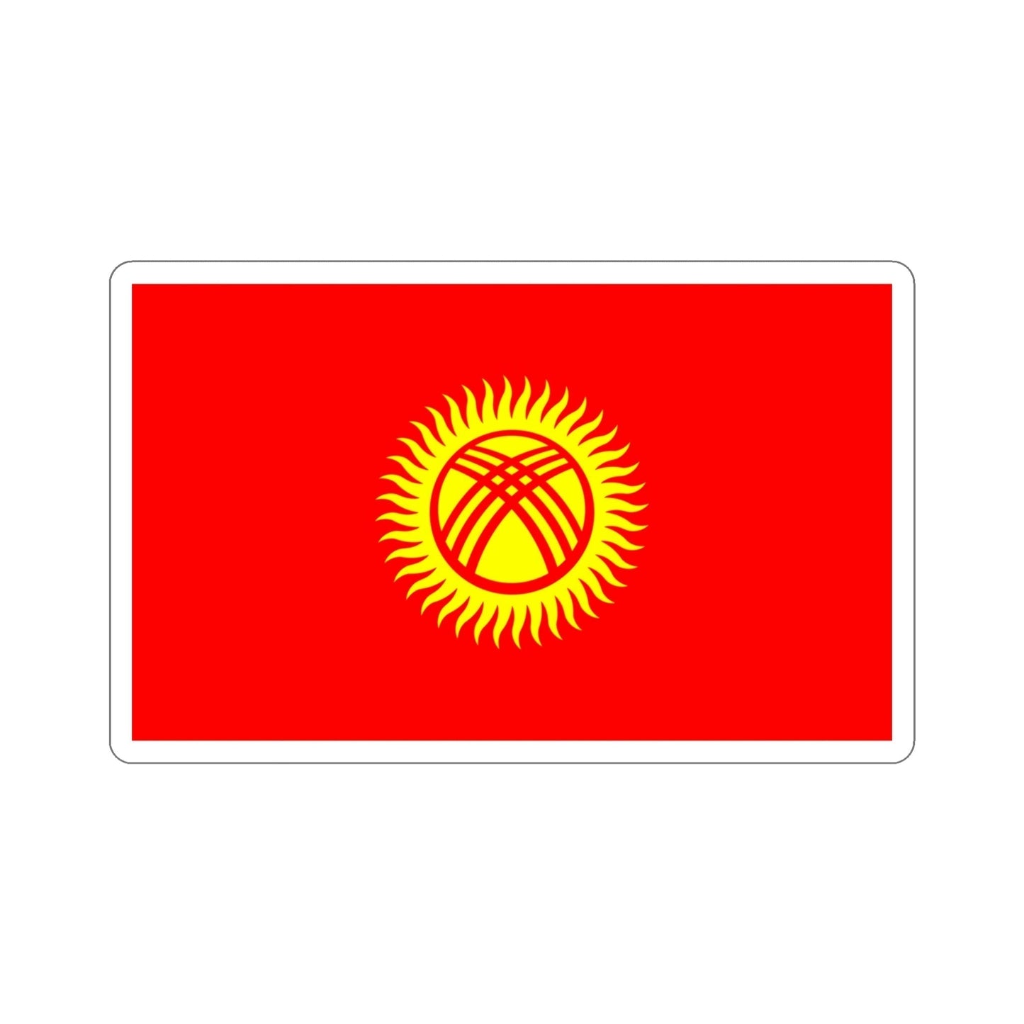 Flag of Kyrgyzstan STICKER Vinyl Die-Cut Decal-4 Inch-The Sticker Space