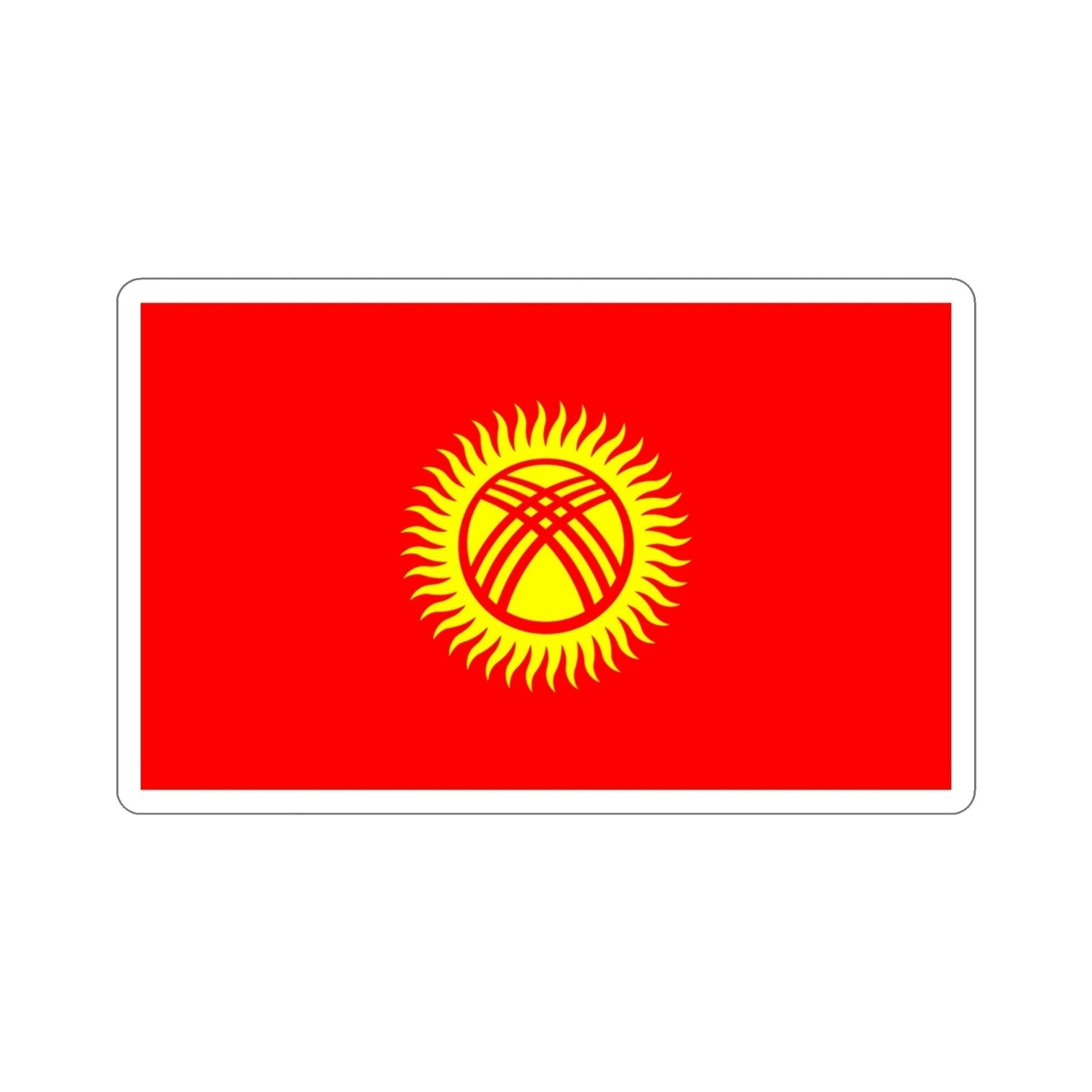 Flag of Kyrgyzstan STICKER Vinyl Die-Cut Decal-4 Inch-The Sticker Space