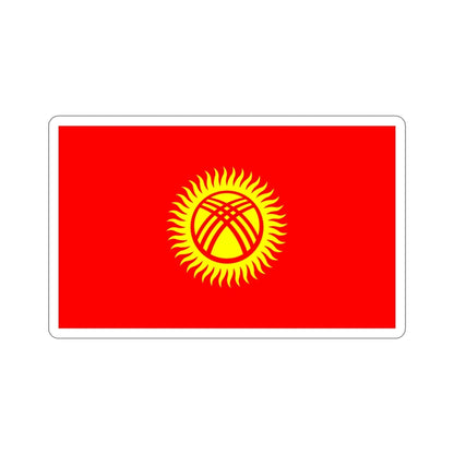 Flag of Kyrgyzstan STICKER Vinyl Die-Cut Decal-4 Inch-The Sticker Space