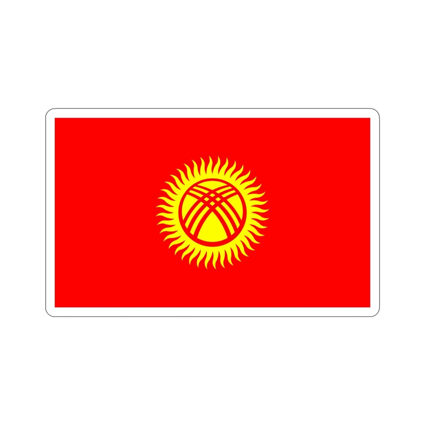 Flag of Kyrgyzstan STICKER Vinyl Die-Cut Decal-5 Inch-The Sticker Space