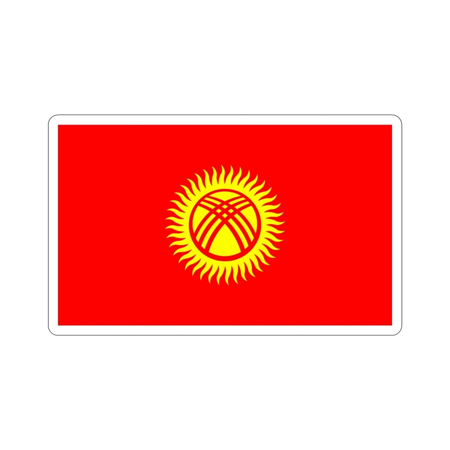 Flag of Kyrgyzstan STICKER Vinyl Die-Cut Decal-5 Inch-The Sticker Space