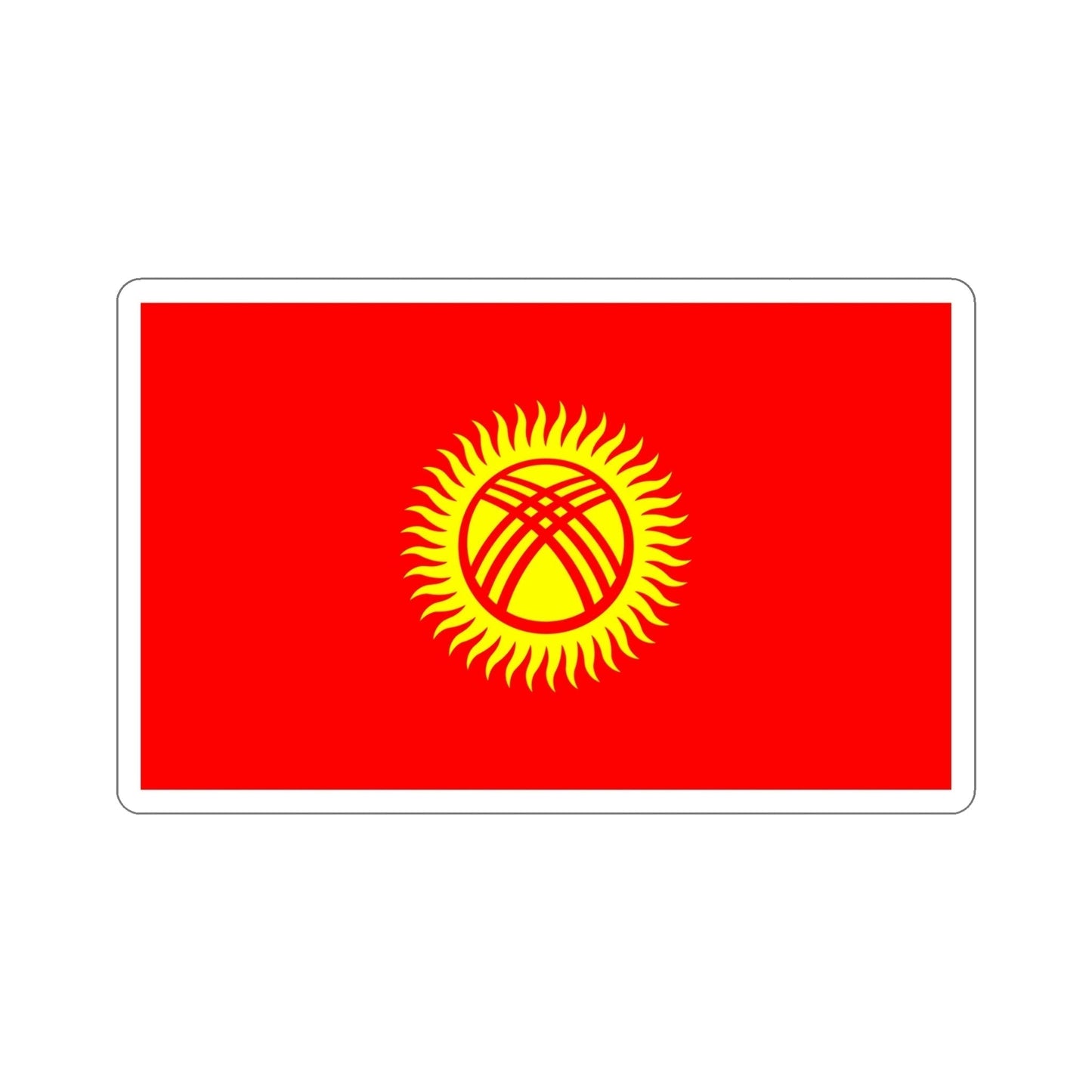 Flag of Kyrgyzstan STICKER Vinyl Die-Cut Decal-6 Inch-The Sticker Space