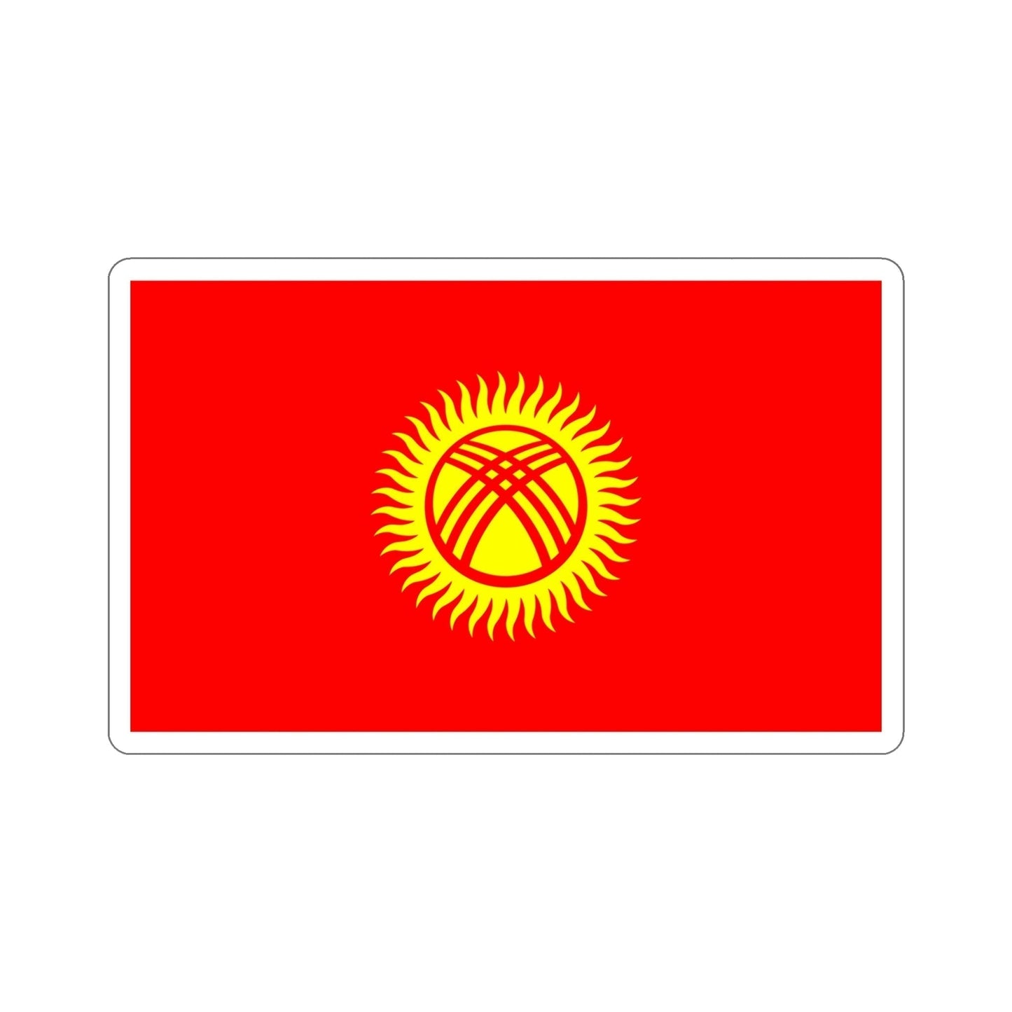 Flag of Kyrgyzstan STICKER Vinyl Die-Cut Decal-6 Inch-The Sticker Space