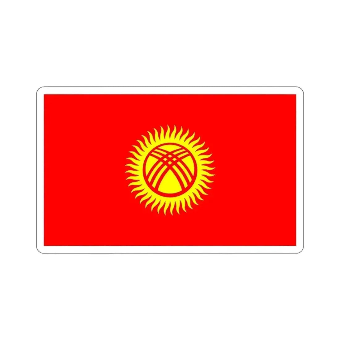 Flag of Kyrgyzstan STICKER Vinyl Die-Cut Decal - The Sticker Space