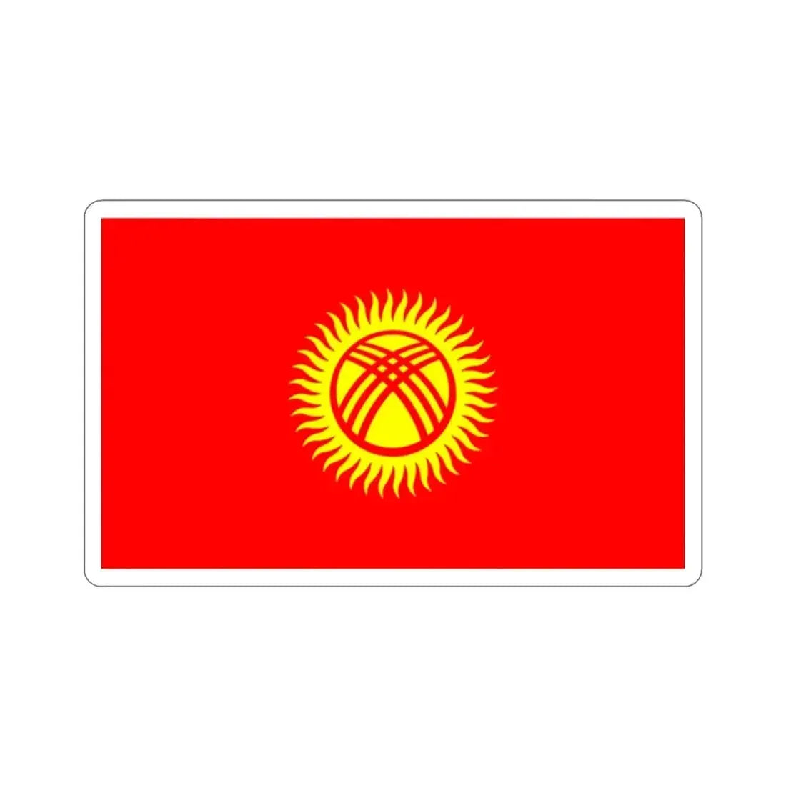 Flag of Kyrgyzstan STICKER Vinyl Die-Cut Decal - The Sticker Space