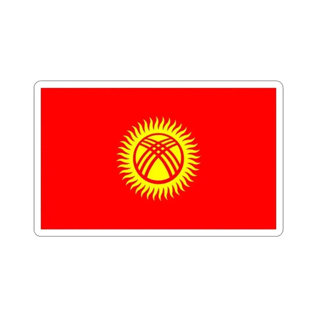 Flag of Kyrgyzstan STICKER Vinyl Die-Cut Decal - The Sticker Space