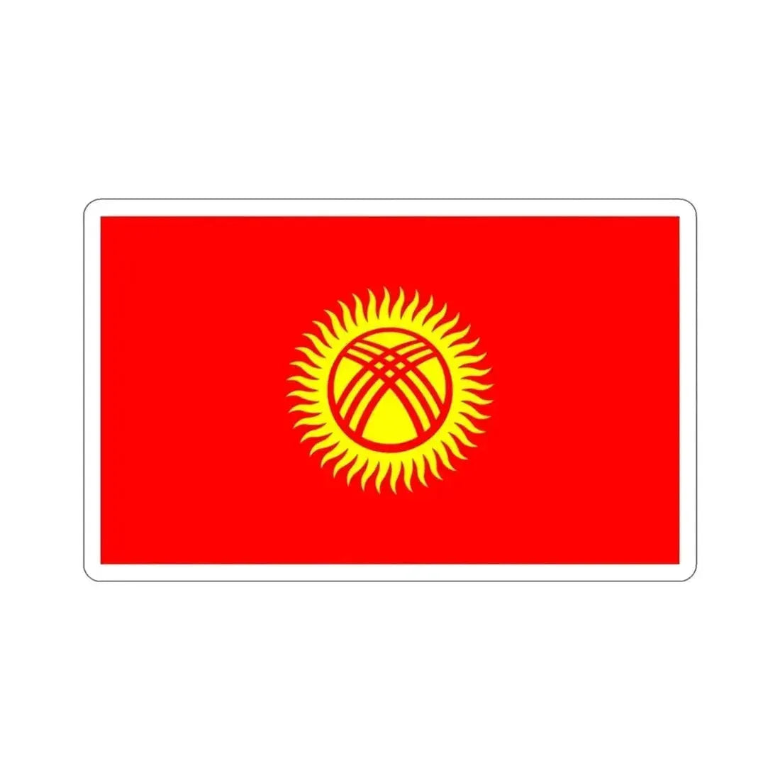 Flag of Kyrgyzstan STICKER Vinyl Die-Cut Decal - The Sticker Space