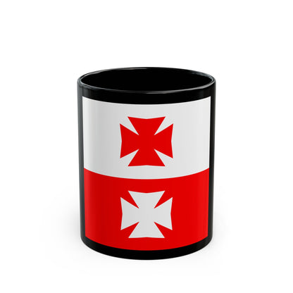 Flag of La Chaux Switzerland - Black Coffee Mug-11oz-The Sticker Space