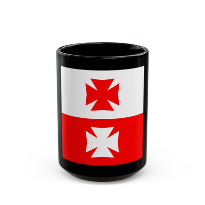 Flag of La Chaux Switzerland - Black Coffee Mug-15oz-The Sticker Space