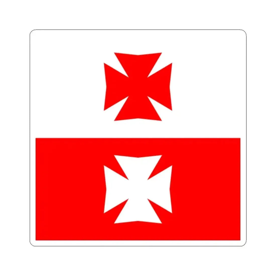 Flag of La Chaux Switzerland - STICKER Vinyl Kiss-Cut Decal 2 Inch White - The Sticker Space