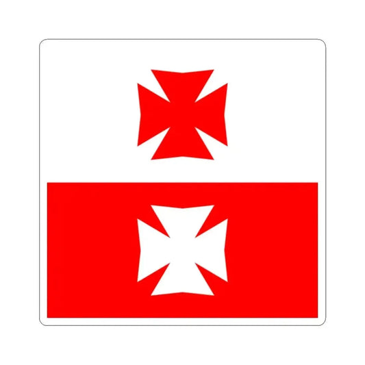 Flag of La Chaux Switzerland - STICKER Vinyl Kiss-Cut Decal 2 Inch White - The Sticker Space