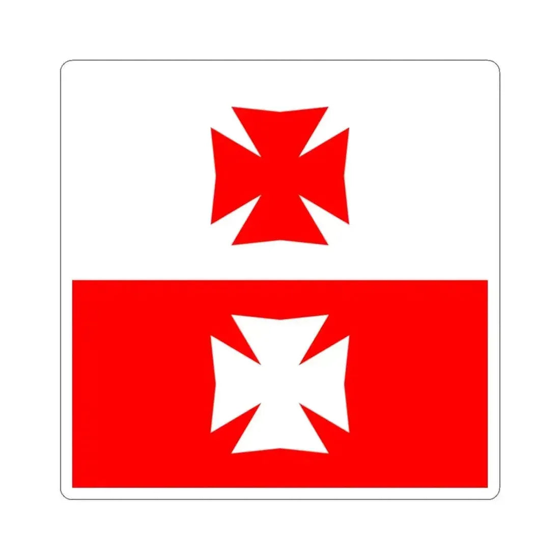 Flag of La Chaux Switzerland - STICKER Vinyl Kiss-Cut Decal 3 Inch White - The Sticker Space