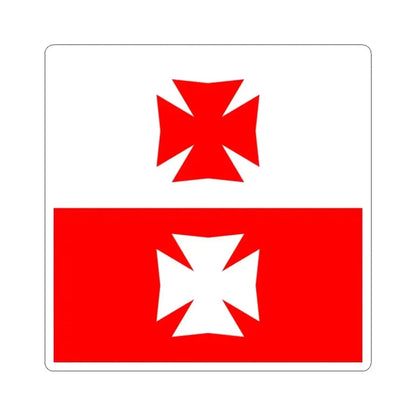 Flag of La Chaux Switzerland - STICKER Vinyl Kiss-Cut Decal 3 Inch White - The Sticker Space