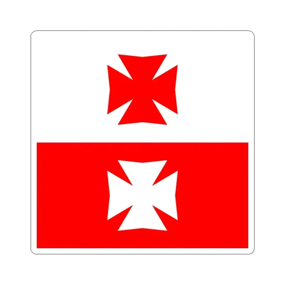 Flag of La Chaux Switzerland - STICKER Vinyl Kiss-Cut Decal 4 Inch White - The Sticker Space