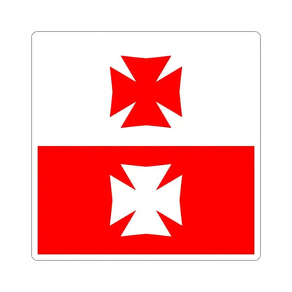 Flag of La Chaux Switzerland - STICKER Vinyl Kiss-Cut Decal 4 Inch White - The Sticker Space