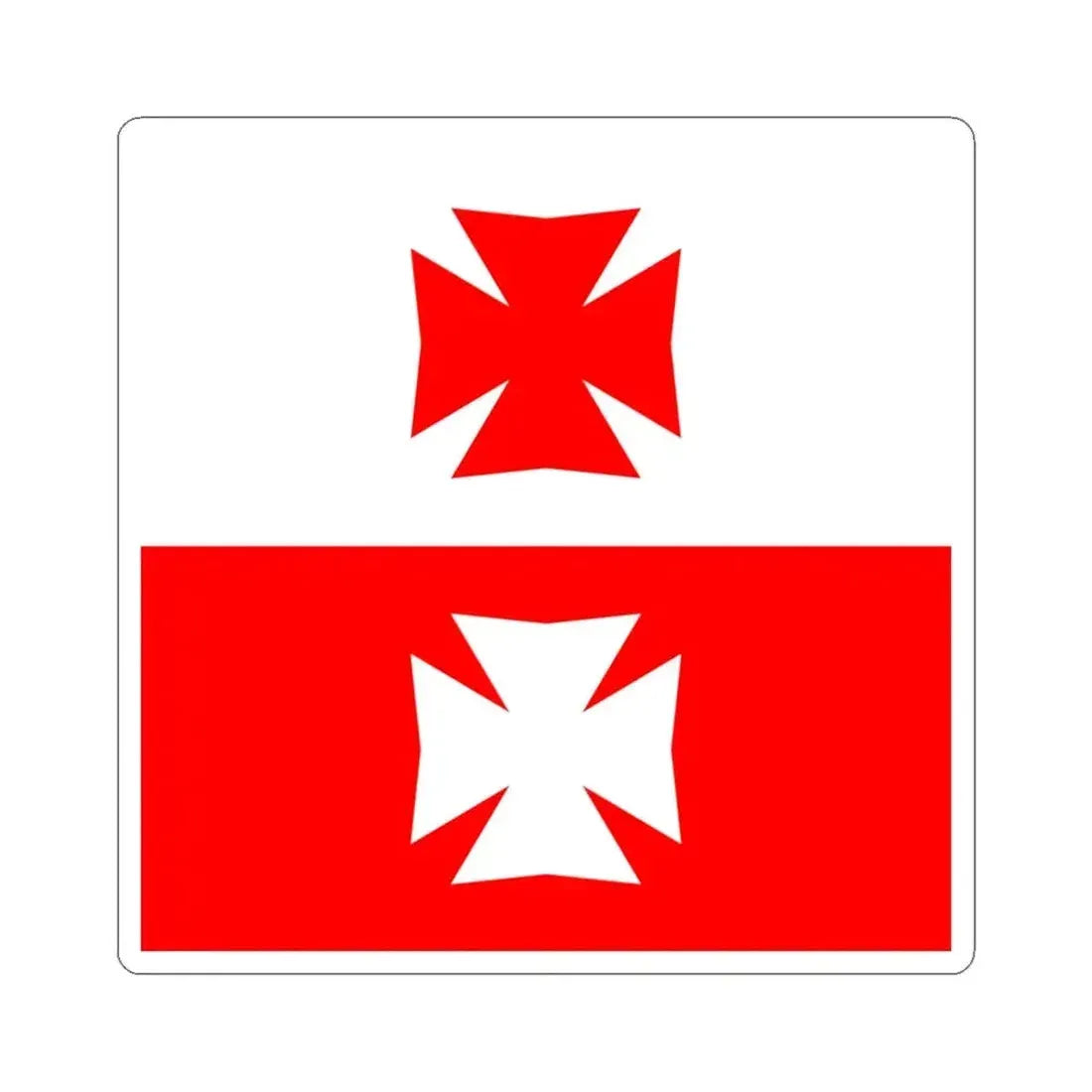 Flag of La Chaux Switzerland - STICKER Vinyl Kiss-Cut Decal 6 Inch White - The Sticker Space