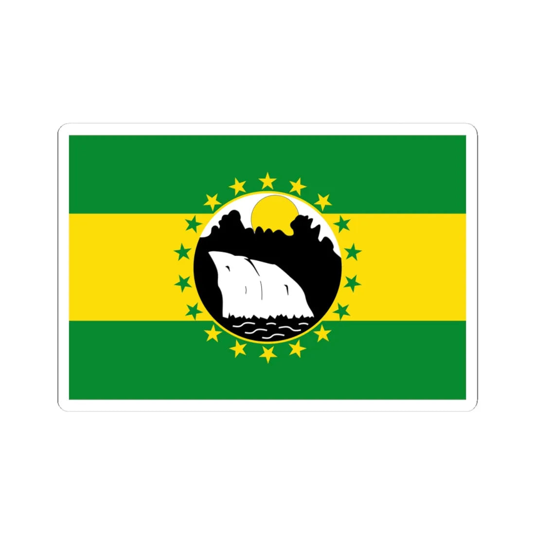 Flag of La Chorrera (Panama) STICKER Vinyl Kiss-Cut Decal 4 Inch White - The Sticker Space