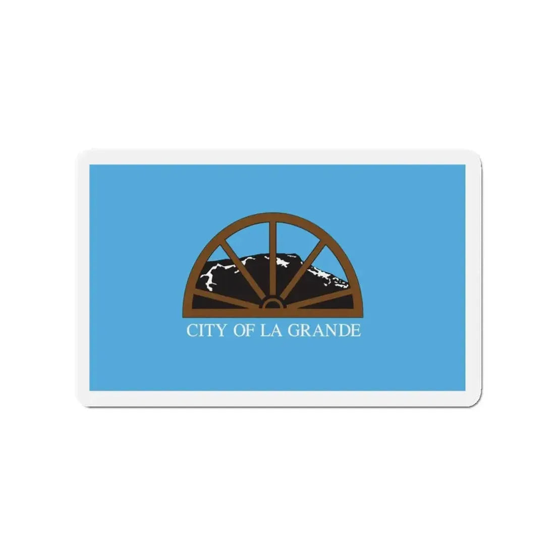 Flag of La Grande Oregon - Refrigerator Magnet 3 Inch - The Sticker Space