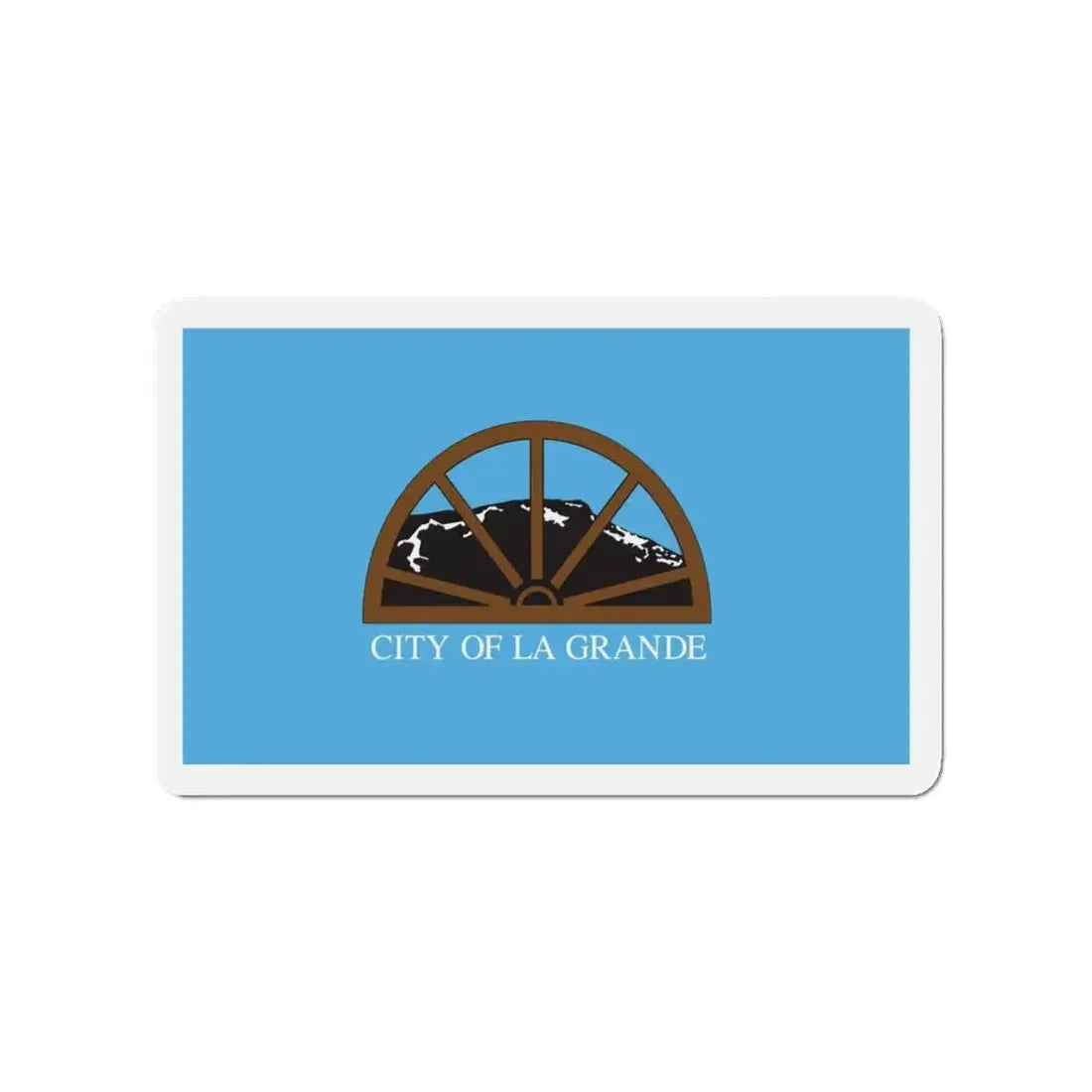 Flag of La Grande Oregon - Refrigerator Magnet 4 Inch - The Sticker Space
