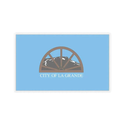Flag of La Grande, Oregon - STICKER Vinyl Kiss-Cut Decal 2 Inch Transparent - The Sticker Space