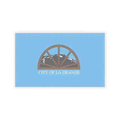 Flag of La Grande, Oregon - STICKER Vinyl Kiss-Cut Decal 3 Inch Transparent - The Sticker Space