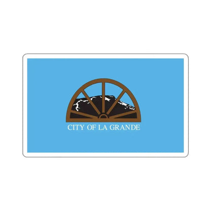 Flag of La Grande, Oregon - STICKER Vinyl Kiss-Cut Decal 3 Inch White - The Sticker Space