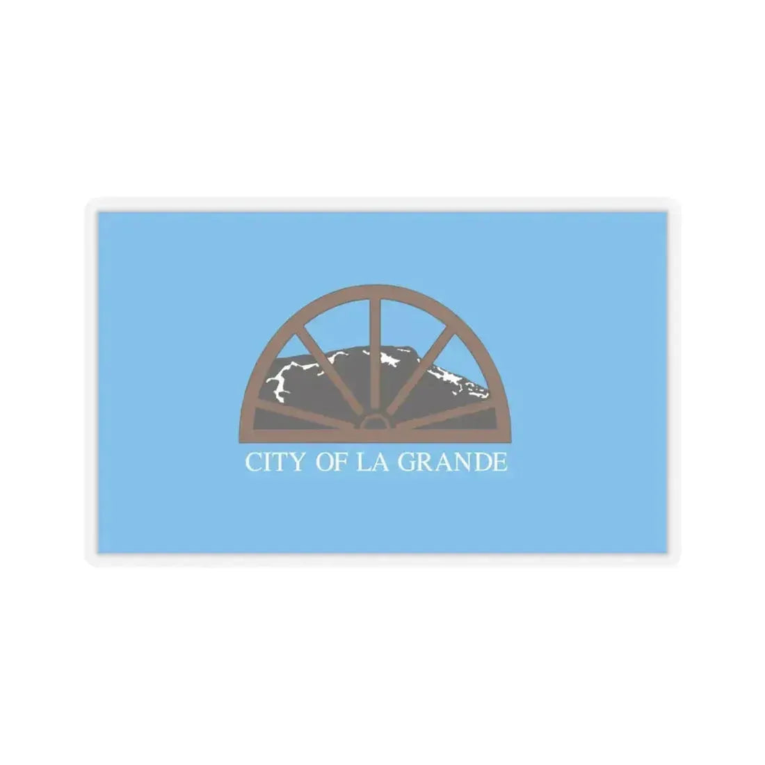 Flag of La Grande, Oregon - STICKER Vinyl Kiss-Cut Decal 4 Inch Transparent - The Sticker Space
