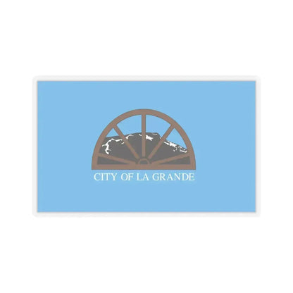 Flag of La Grande, Oregon - STICKER Vinyl Kiss-Cut Decal 4 Inch Transparent - The Sticker Space