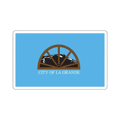 Flag of La Grande, Oregon - STICKER Vinyl Kiss-Cut Decal 6 Inch White - The Sticker Space