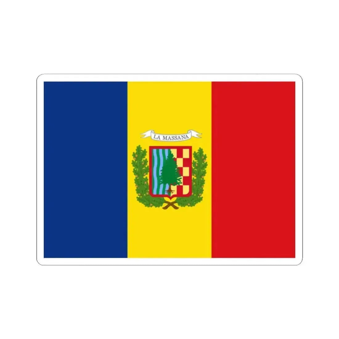 Flag of La Massana (Andorra) STICKER Vinyl Kiss-Cut Decal 2 Inch White - The Sticker Space