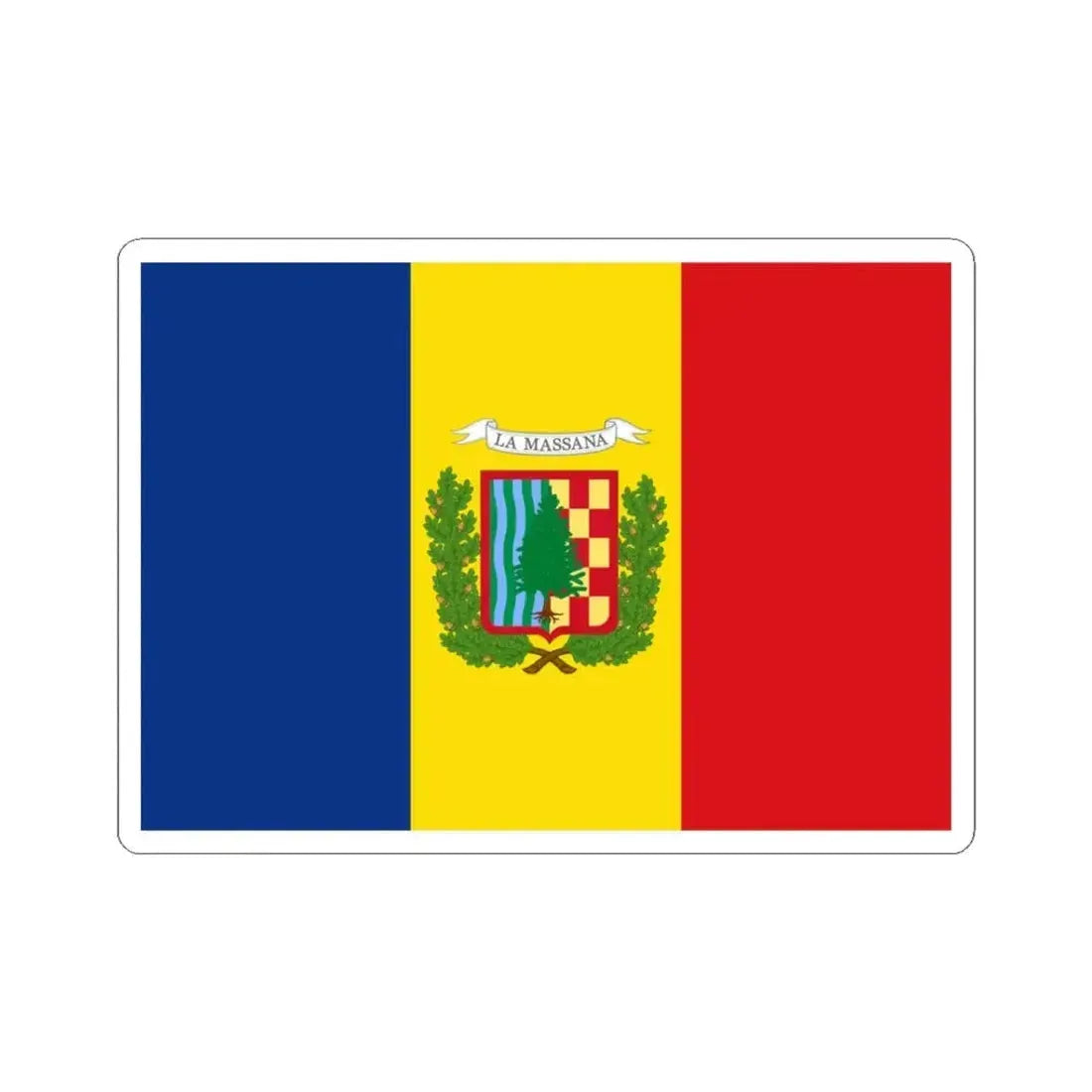 Flag of La Massana (Andorra) STICKER Vinyl Kiss-Cut Decal 3 Inch White - The Sticker Space