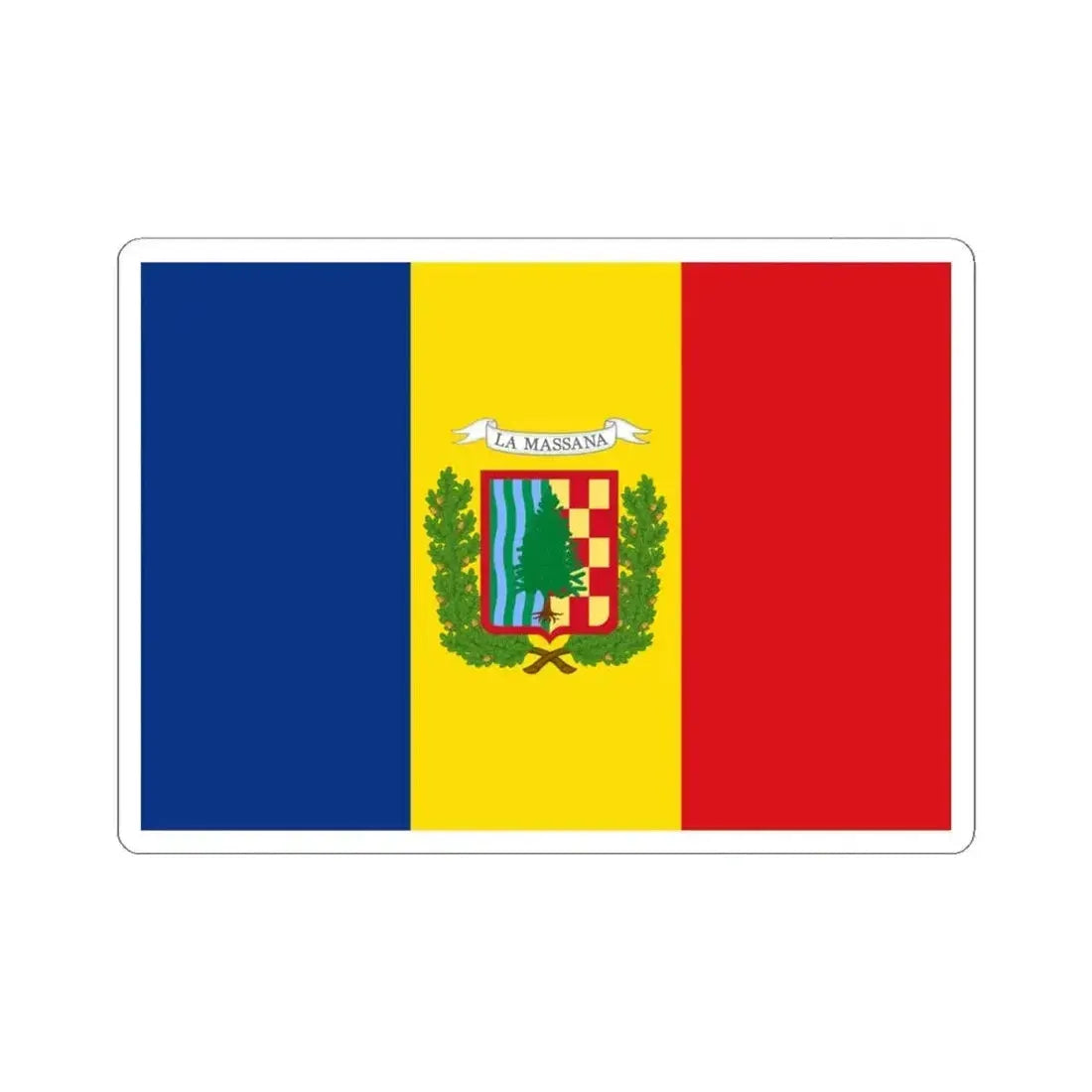 Flag of La Massana (Andorra) STICKER Vinyl Kiss-Cut Decal 4 Inch White - The Sticker Space