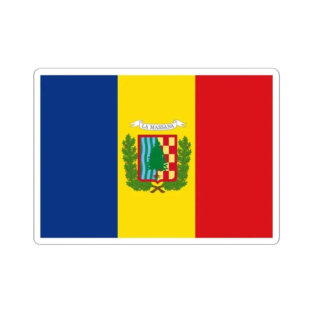 Flag of La Massana (Andorra) STICKER Vinyl Kiss-Cut Decal 6 Inch White - The Sticker Space