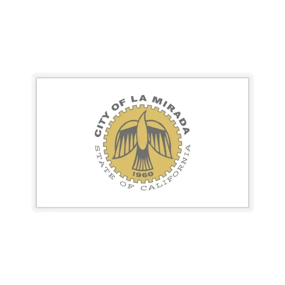 Flag of La Mirada, California - STICKER Vinyl Kiss-Cut Decal 2 Inch Transparent - The Sticker Space