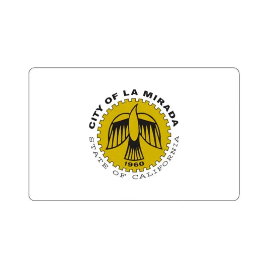 Flag of La Mirada, California - STICKER Vinyl Kiss-Cut Decal 2 Inch White - The Sticker Space