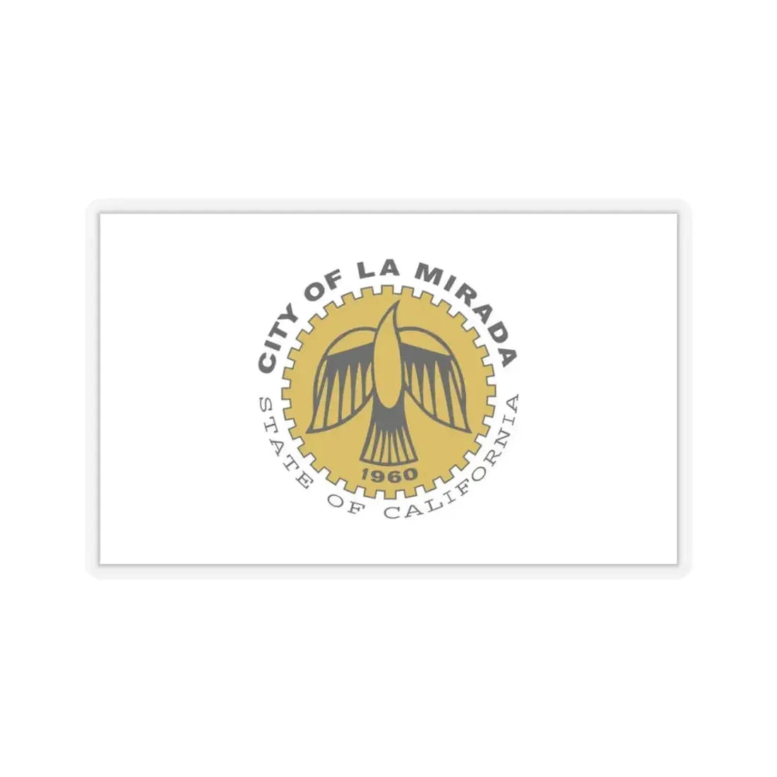 Flag of La Mirada, California - STICKER Vinyl Kiss-Cut Decal 3 Inch Transparent - The Sticker Space