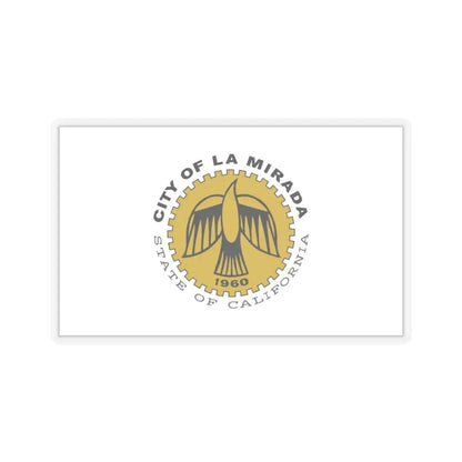 Flag of La Mirada, California - STICKER Vinyl Kiss-Cut Decal 3 Inch Transparent - The Sticker Space