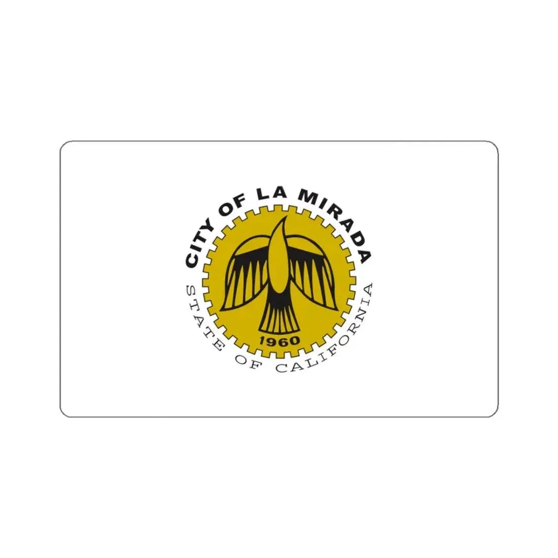 Flag of La Mirada, California - STICKER Vinyl Kiss-Cut Decal 3 Inch White - The Sticker Space