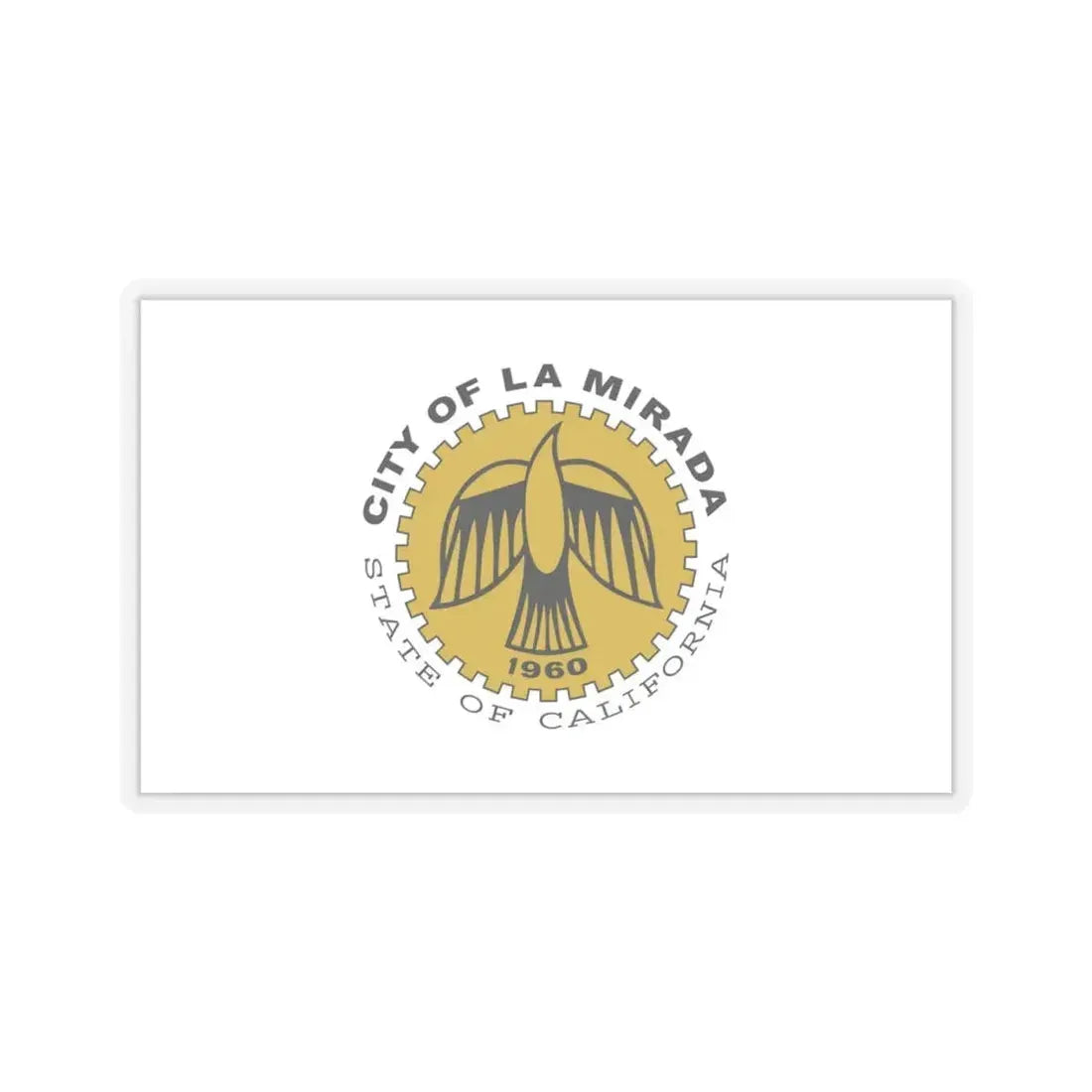Flag of La Mirada, California - STICKER Vinyl Kiss-Cut Decal 4 Inch Transparent - The Sticker Space