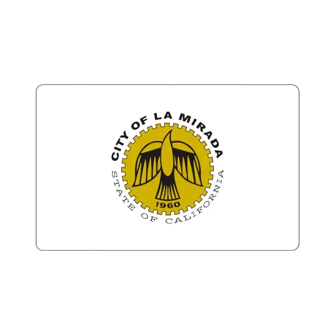 Flag of La Mirada, California - STICKER Vinyl Kiss-Cut Decal 4 Inch White - The Sticker Space