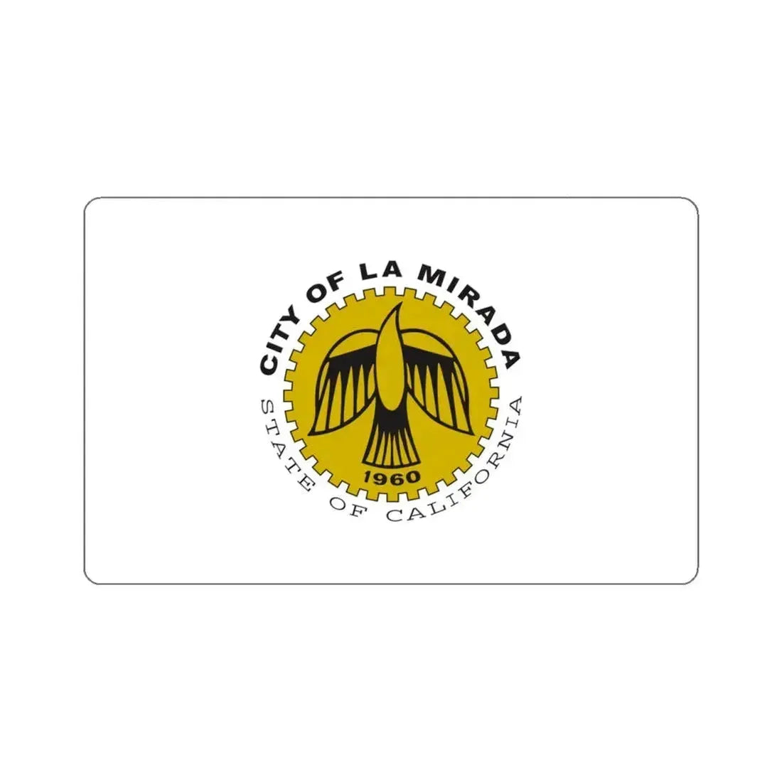 Flag of La Mirada, California - STICKER Vinyl Kiss-Cut Decal 6 Inch White - The Sticker Space