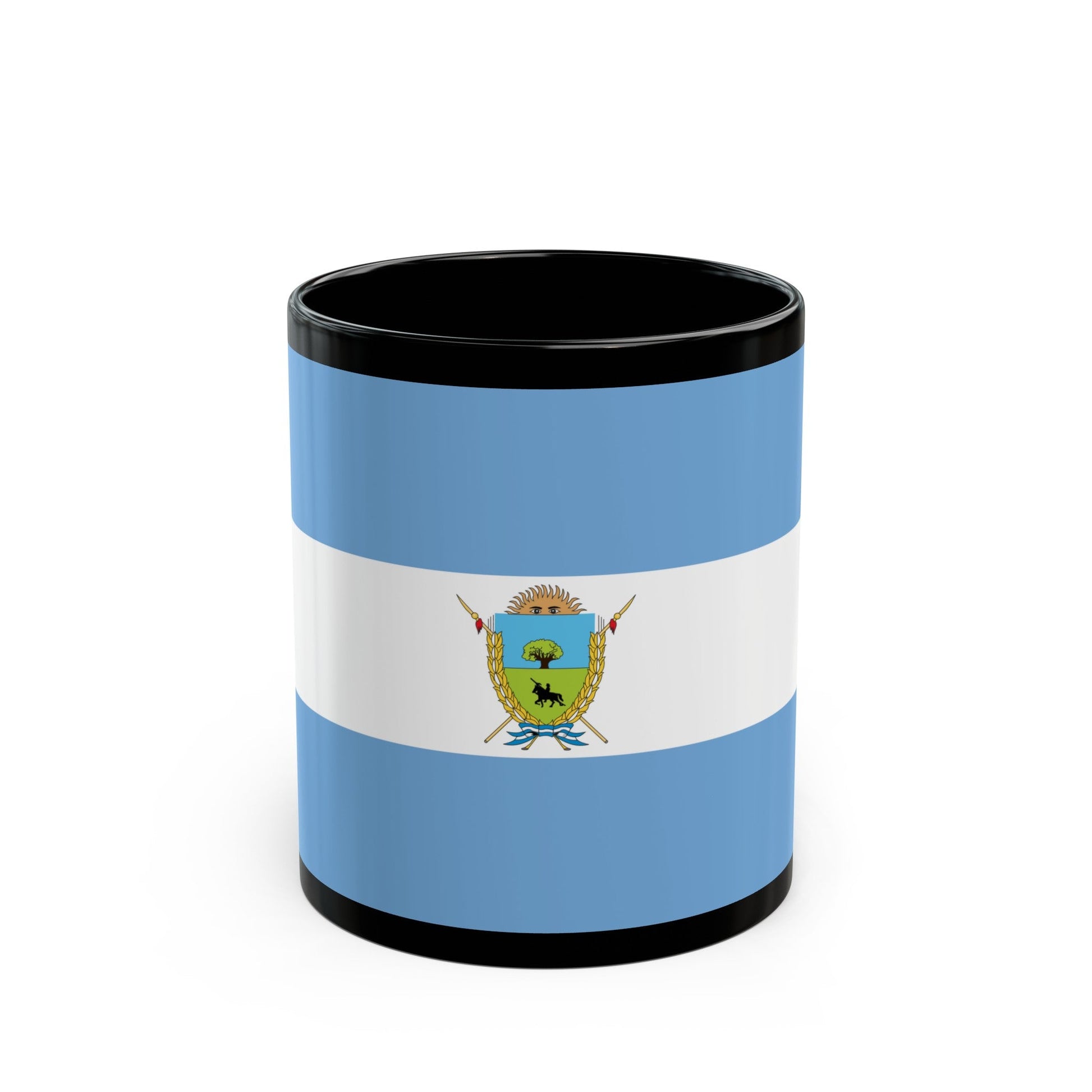 Flag of La Pampa Province Argentina - Black Coffee Mug-11oz-The Sticker Space