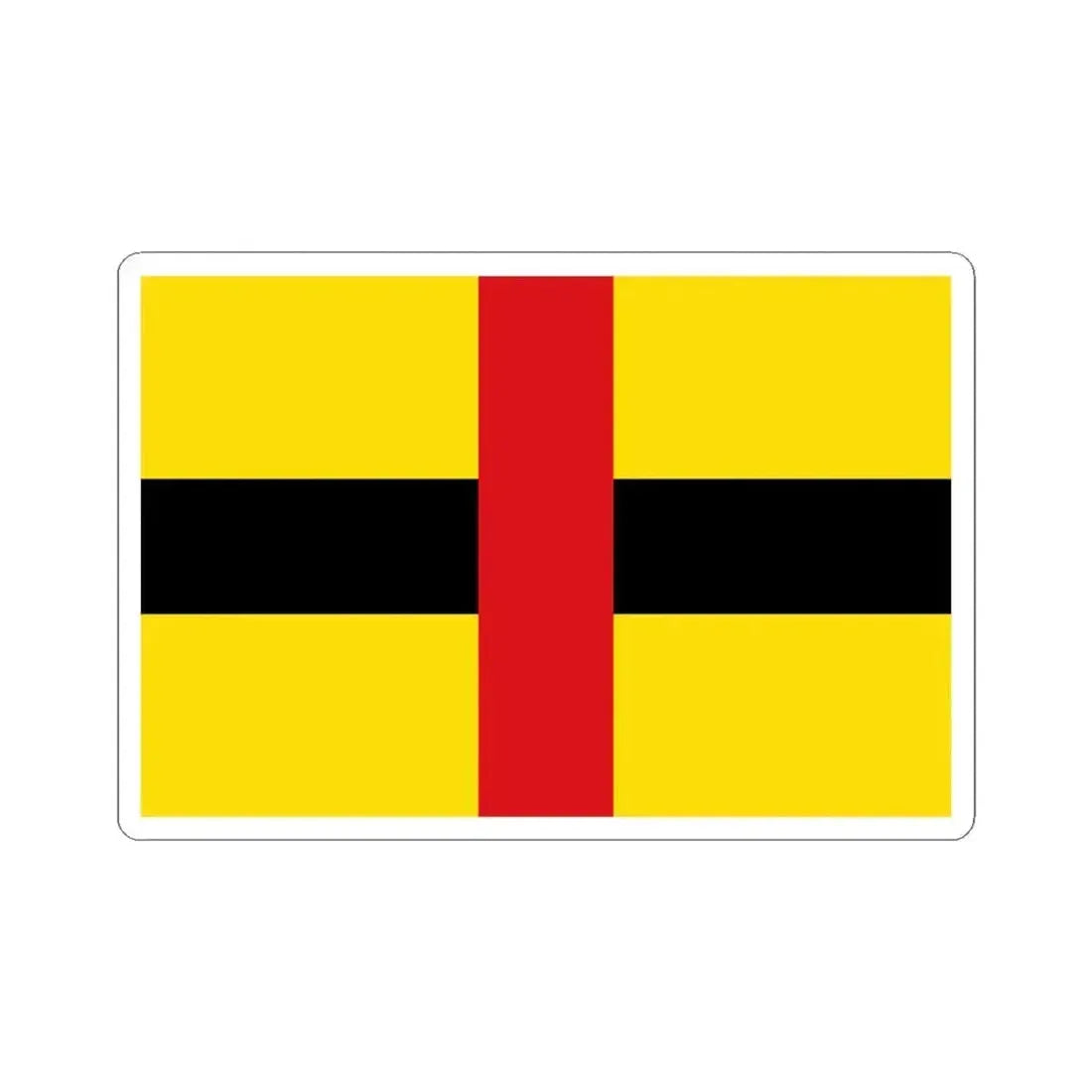 Flag of Laakdal (Belgium) STICKER Vinyl Kiss-Cut Decal 3 Inch White - The Sticker Space