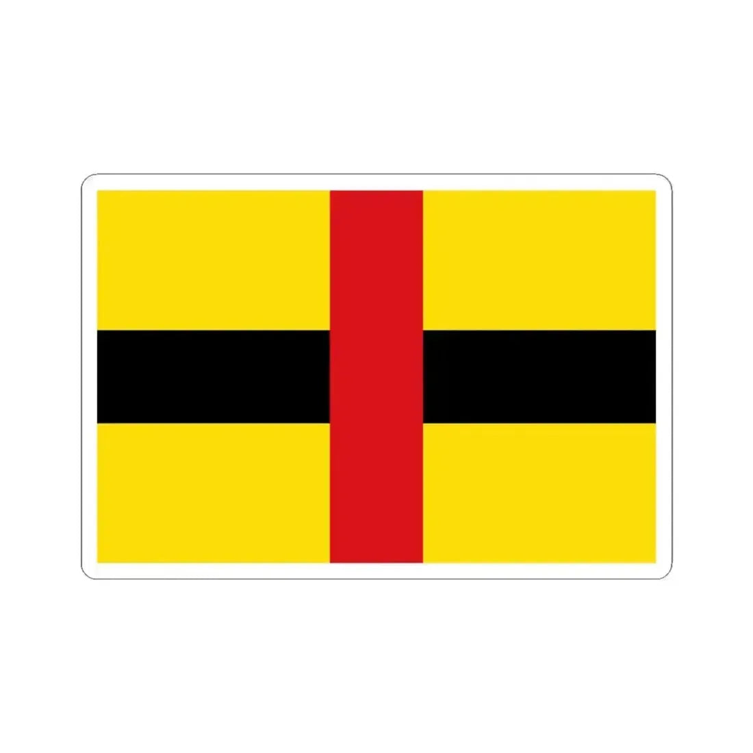 Flag of Laakdal (Belgium) STICKER Vinyl Kiss-Cut Decal 4 Inch White - The Sticker Space